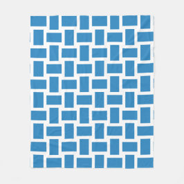 Vit och kunglig pastellblå vävd design fleecefilt