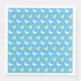 Vit och lätt Gult Butterflies som flyger blått Pappersservett