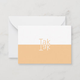 Vit och lätt Orange Modern Dansk Tack Anteckningskort