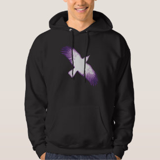 Vit och Lila Kråka Hoodie