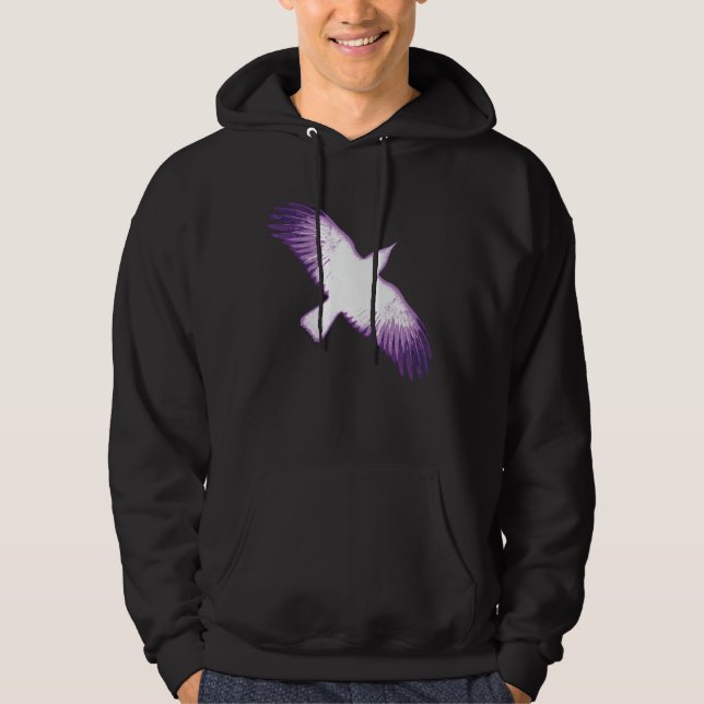 Vit och Lila Kråka Hoodie (Framsida)