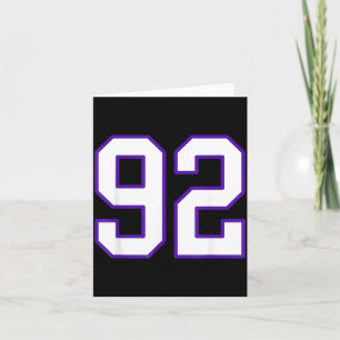 Vit och lila nummer 92 tröja spelaruniform kort