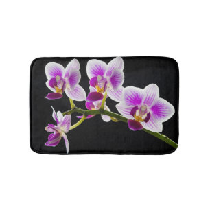 Vit och lila orchid badrumsmatta