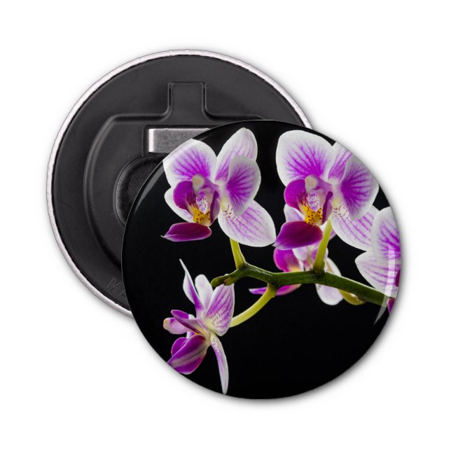 Vit och lila orchid flasköppnare (Framsidan)
