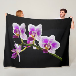 Vit och lila orchid fleecefilt