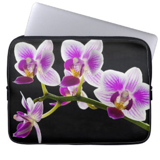 Vit och lila orchid laptop fodral