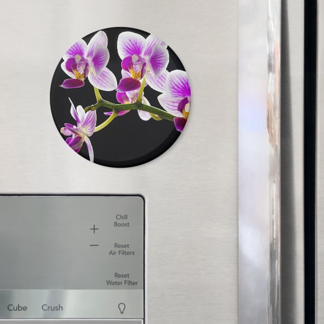 Vit och lila orchid magnet (In Situ (Fridge))