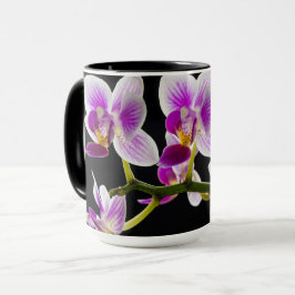 Vit och lila orchid mugg
