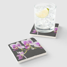 Vit och lila orchid stenunderlägg