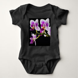 Vit och lila orchid t shirt