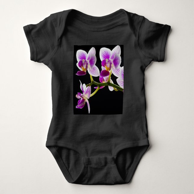 Vit och lila orchid t shirt (Framsida)