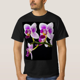 Vit och lila orchid t shirt
