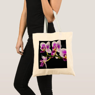 Vit och lila orchid tygkasse