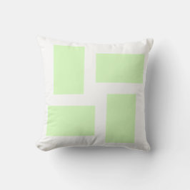 Vit och limegrön pastell abstrakt design kudde
