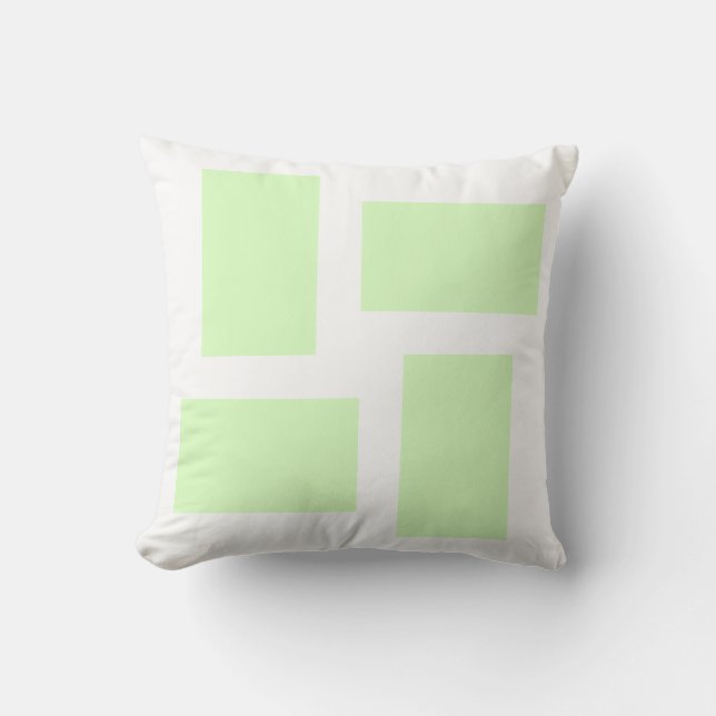 Vit och limegrön pastell abstrakt design kudde (Framsida)
