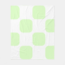 Vit och limegrön pastellfärgad Squircle-mönsterdes Fleecefilt