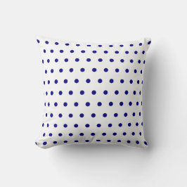 Vit och marin liten Polka dots Kudde