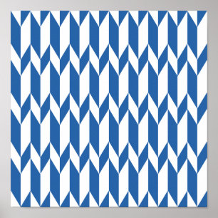 Vit och marinblå abstrakt grafisk modell poster