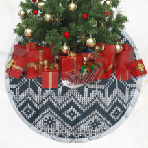 Vit och marinblå stickad fuljulströja