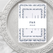 Vit och mellanblå | Enkel monogram