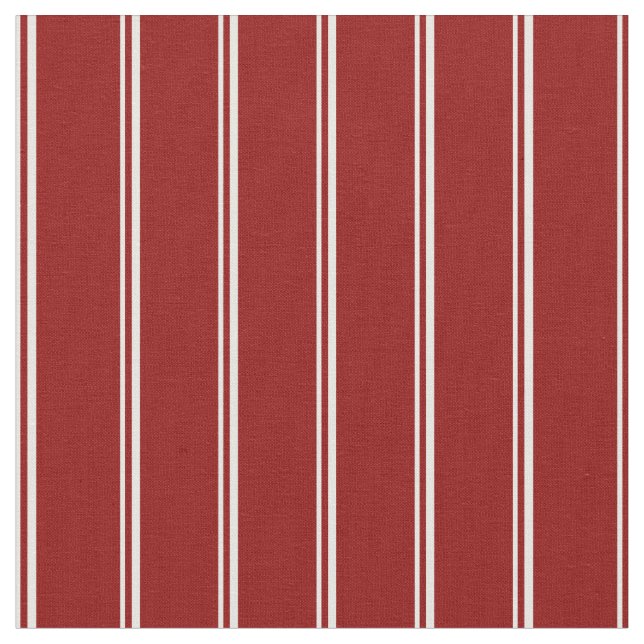 Vit och Mörk Röd Färgad, lind/stripe Mönster Tyg (Närbild)