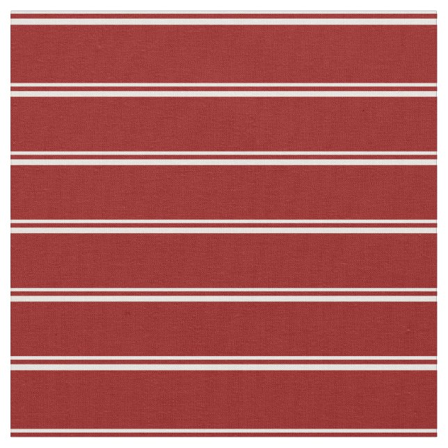 Vit och Mörk Röd Färgad Linjer Tyg (Närbild)