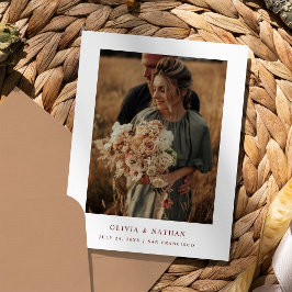 Vit och Mörk Röd text och foto | Spara datum Meddelande Vykort