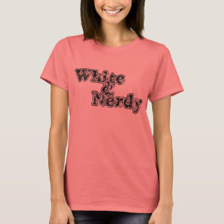 Vit och nerdy - svart på ljusskjorta t shirt