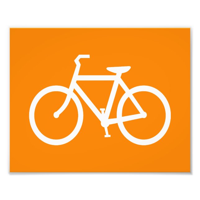Vit och Orange Bike Fototryck (Framsidan)