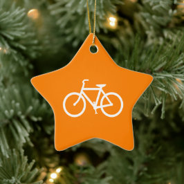 Vit och Orange Bike Julgransprydnad Keramik