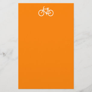 Vit och orange cykel brevpapper