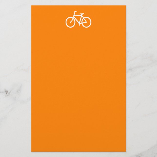 Vit och orange cykel brevpapper (Framsida)