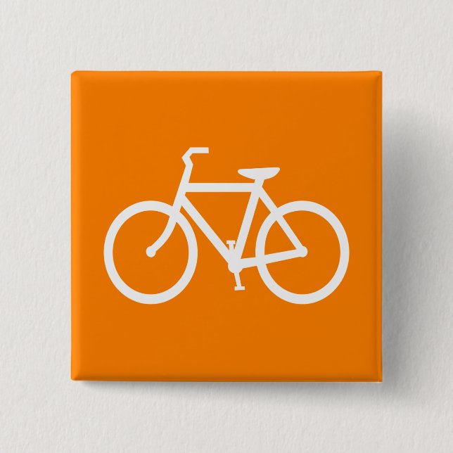 Vit och orange cykel knapp (Framsida)