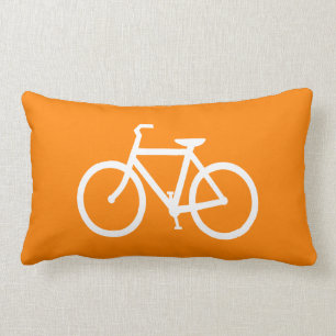 Vit och orange cykel lumbarkudde