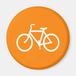 Vit och orange cykel magnet