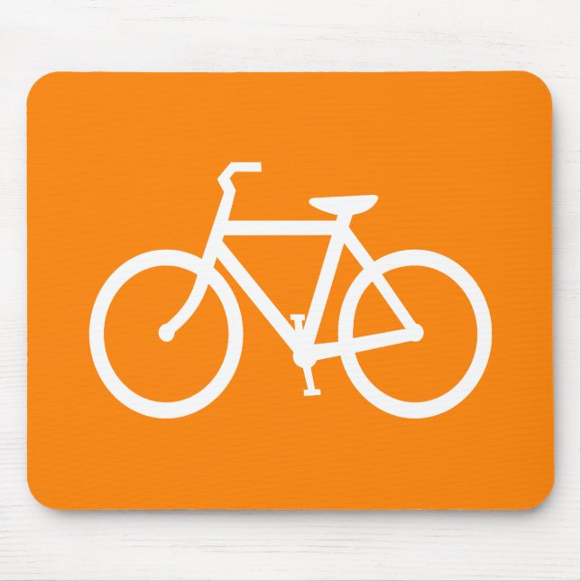 Vit och orange cykel musmatta (Framsidan)