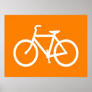 Vit och orange cykel poster