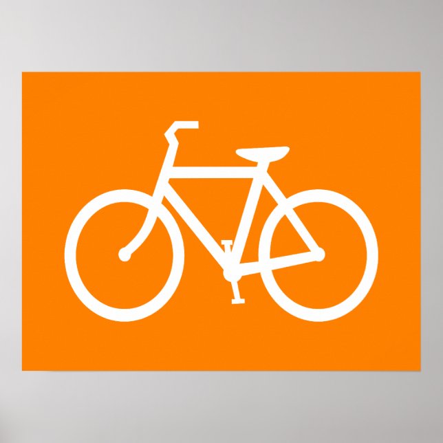 Vit och orange cykel poster (Framsidan)