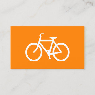 Vit och orange cykel visitkort