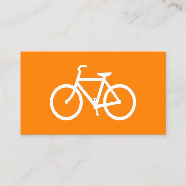 Vit och orange cykel visitkort (Framsida)