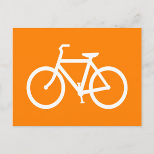 Vit och orange cykel vykort