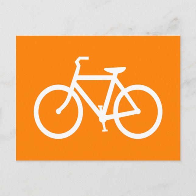 Vit och orange cykel vykort (Framsida)