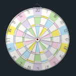 Vit och pastel Färg Darttavla<br><div class="desc">Vit och pastellartad Färgad,  spel inklusive 6 brassmördare</div>
