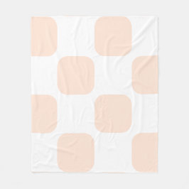 Vit och persikofärgad pastell Squircle-mönsterdesi Fleecefilt