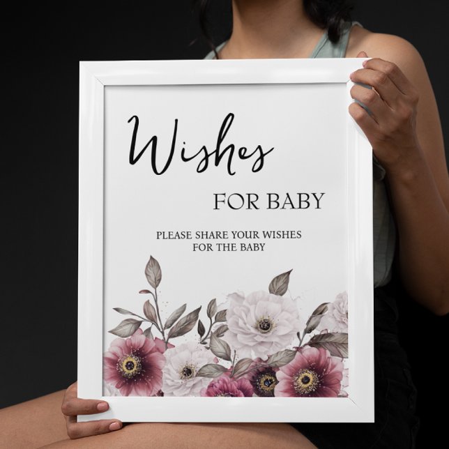 Vit och plommon Blommigt Önskemål för Baby-tecken Poster (Skapare uppladdad)