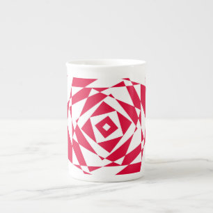 Vit och röd Abstrakt Illusion Bone China Mugg Benporslin Mugg