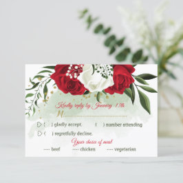 Vit och röd blommigt val av grönt mjöl OSA kort