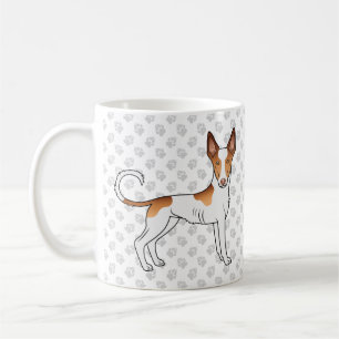 Vit och röd Ibizan Hound med slät päls hund och ta Kaffemugg