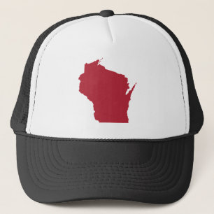 Vit och röd Wisconsin Keps