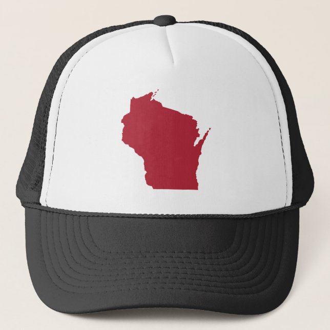 Vit och röd Wisconsin Keps (Framsida)